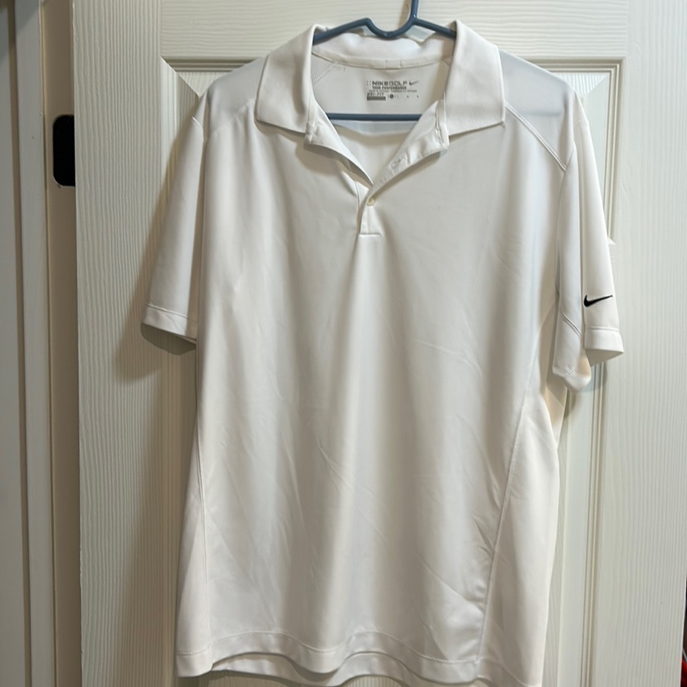 White Nike Golf Tour Performance Dri-Fit Polo